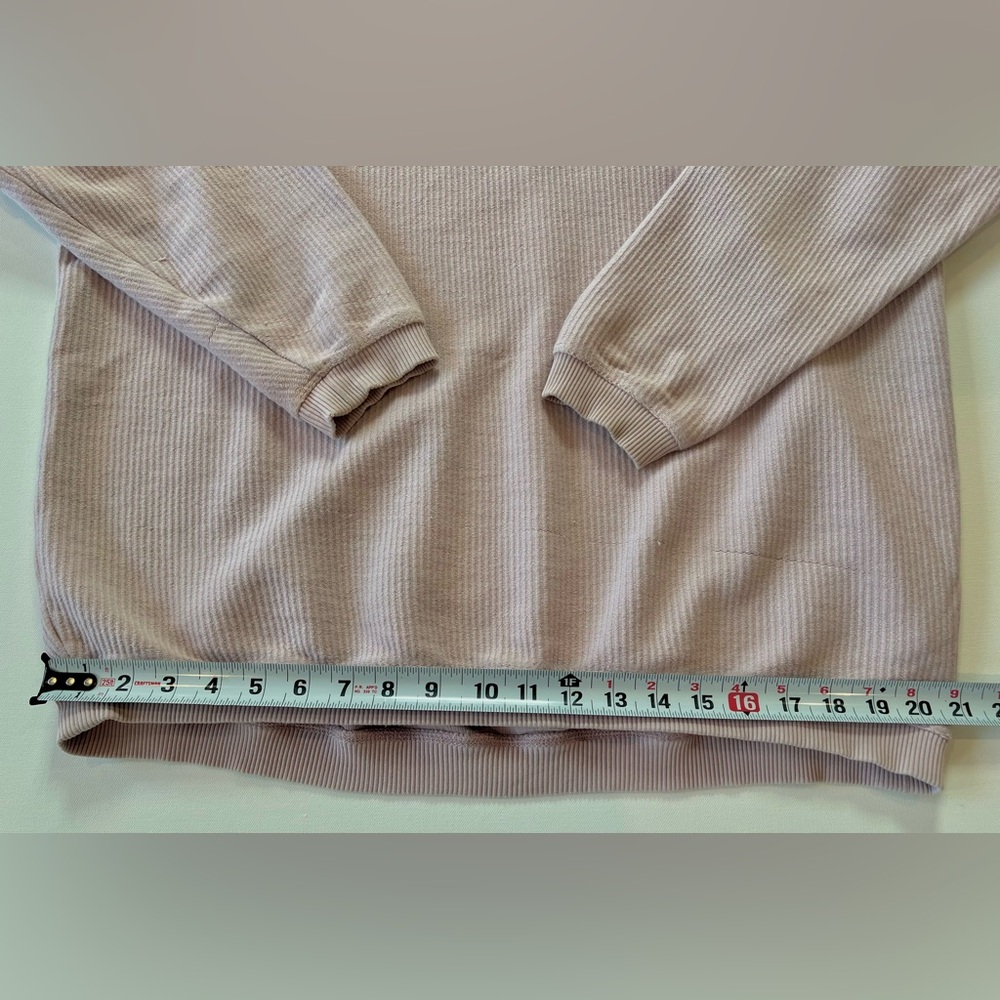 aerie Beyond Oversized Light Pink Quarter Zip Size Small 100% Cotton - Picture 5 of 16
